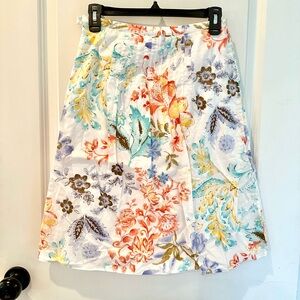 Talbots Multicolor Floral A-Line Skirt